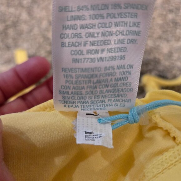 NWT Kona Sol Tie Front Swim Top Yellow XL(16-18) - Picture 4 of 4